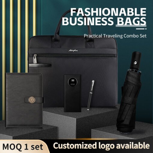 3pcs Luxury  Pen Notebook Set Stylish Casual Laptop Bag set - 图片 6