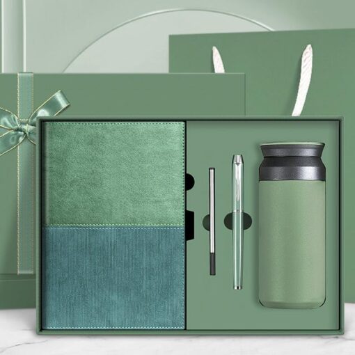 PU leather splicing suede notebook gift box - Image 3