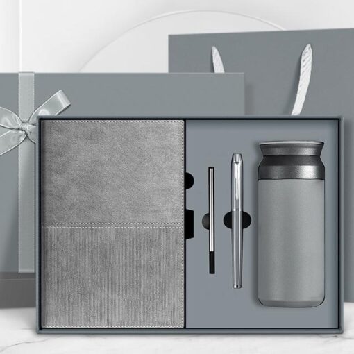 PU leather splicing suede notebook gift box - Image 4