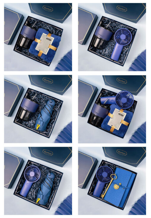 Latest Corporate Business Anniversary Vaccum Bottle Pen Notebook Umbrella Gift Set - Image 5