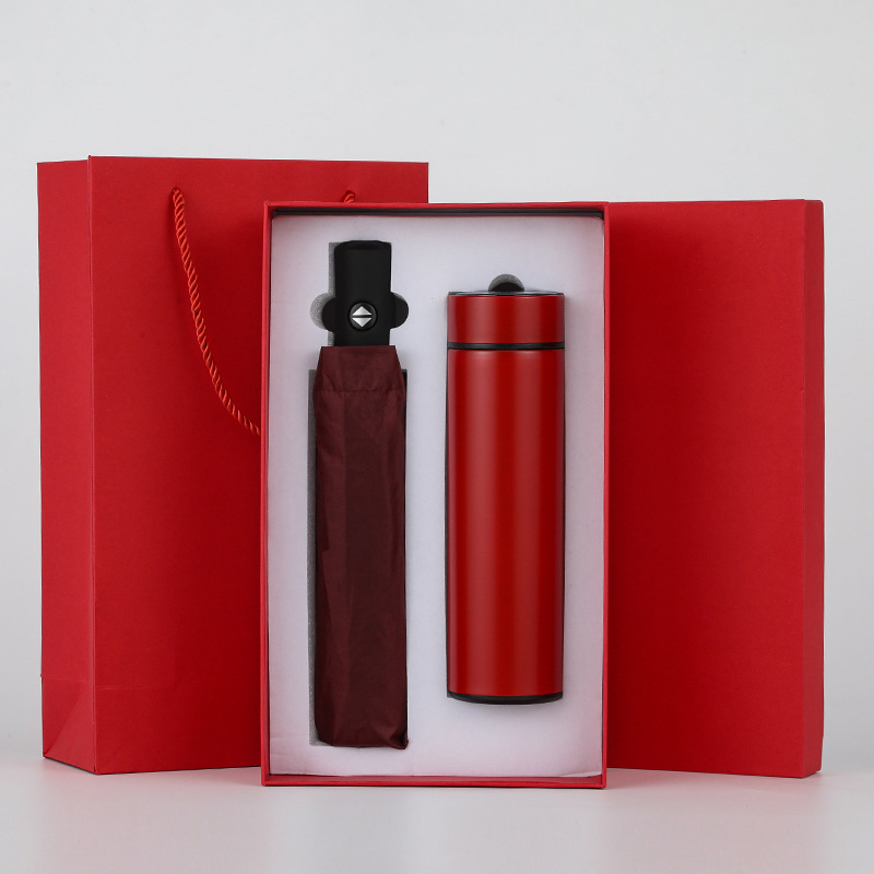 2-pcs custom logo thermos cup automatic umbrella  business gift set - Image 3