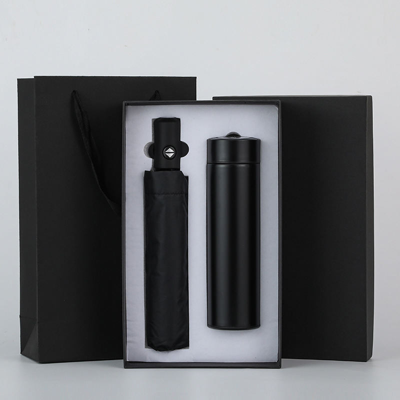2-pcs custom logo thermos cup automatic umbrella  business gift set - Image 2