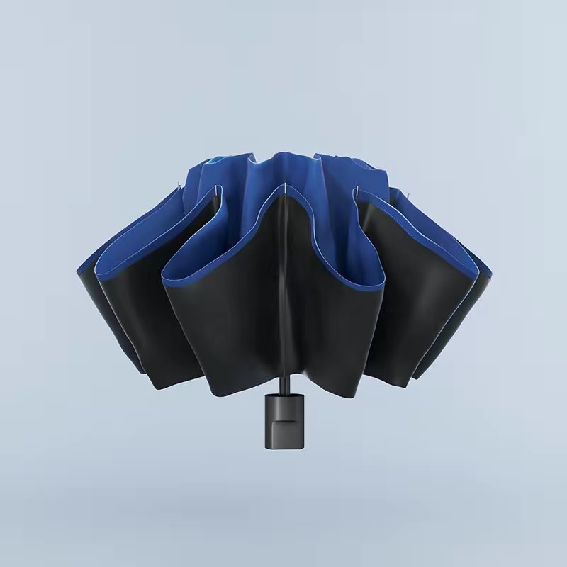 Business gift reverse black-coated sunshade umbrella, 3-fold portable umbrella - Image 4