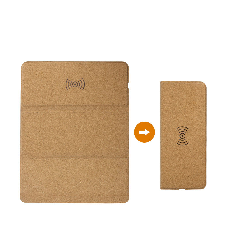 Multifunctional Office Foldable 15W cork Wireless Charger Mouse Pad