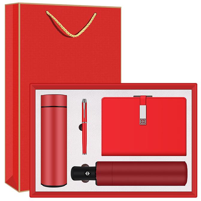 4-pcs custom logo thermos cup umbrella notebook pen  business gift set - Image 5