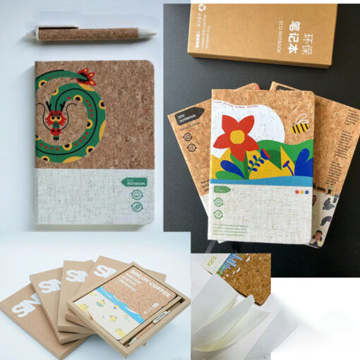 Recycled  Custom Logo A5 Cork cotton linen Planner Diary Journal Notebook