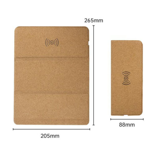 Multifunctional Office Foldable 15W cork Wireless Charger Mouse Pad - Image 2